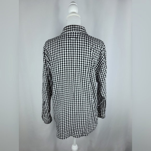 Lizwear Black and White Gingham Button up 90s vintage - Picture 2 of 5